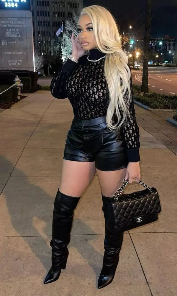 leather shorts outfit